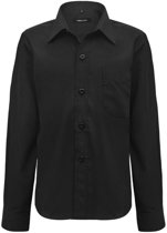 jongens Blouse vidaXL Jongens overhemd met lange mouwen zwart maat 128-134 8718475953746