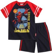 jongens Korte broek Spiderman-T-shirt-en-bermuda-marineblauw-maat-104 4056085725563