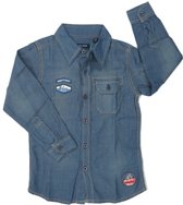 jongens Blouse Blue Seven jongenskleding - Denim overhemd met applicatie - 88067(116) - maat 116 4054041269168
