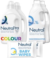 Neutral Sensitive Baby Geschenkset - Wasmiddel, Wasverzachter en Billendoekjes - Voordeelverpakking