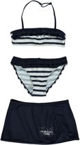 thumbnail Losan zwemkleding voor meisjes - Set (3delig) Bikini met strandrokje Navy wit - Maat 152