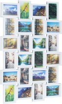 relaxdays fotolijst voor 24 foto‘s - fotocollage - fotogalerie - collage - 59 x 86 cm wit