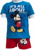jongens Kledingset Mickey mouse set blauw/rood maat 128/134 8438476465818