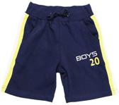 jongens Korte broek BOYS iN Control Sweat Short - navy met streep white/bright yellow - maat 98/104 8718924494059