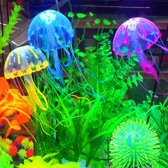 ProAqua - Aquarium decoratie - Kwallen - 4 stuks - Verschillende kleuren - Aquarium ornament - Glow in the dark effect - Gloeiend effect - Bewegen mee met de stroom