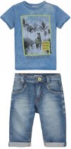 jongens Kledingset 3pommes jongenskleding set (2delig) Jeans Bermuda en shirt - 3H10025- 3H25015 - Maat 3A/4A (98-104) 7091023918833