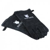 Valhal Outdoor hittebestendige BBQ-handschoenen, leer, zwart
