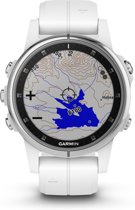 Garmin fenix 5S Plus Saffier - GPS activity tracker - 42 mm - wit / witte siliconenband