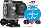 Action Camera 4K Ultra HD JC’s 9R + Afstandsbedien