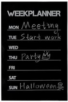 Weekplanner Muursticker - Afspraken Planner - Krijtbordsticker - Afspraak Maken - Krijtbord - Weekplanner Inclusief Krijt - Schoolbord - Weekmenu Planner - 31 x 45 cm