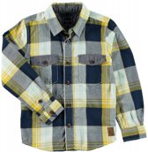 jongens Overslagshirt Blauw/geel jongens hemd - Maat 116 5712411833928