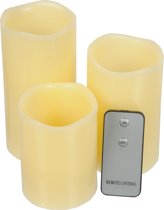 Wax LED kaarsen SET 3 stuks incl. afstandsbediening