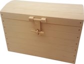 Playwood - Houten speelgoedkist blank hout met boldeksel (Lengte 46 CM)