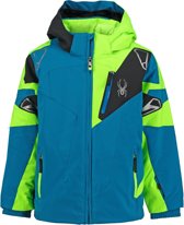 jongens Jas Spyder Concept blauw met groene ski jas Mini Boy's Leader met 10.000mm waterkolom 889212341572