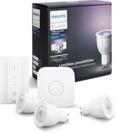 Philips Hue - Nieuw: 2017 White and Color Ambiance starterkit inclusief Hue dimmer switch - GU10