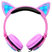 Kinder koptelefoon Met Led verlichting - Headphone Kids - Pink