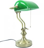 Bureaulamp met groene vintage kap (notarislamp)