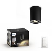 Philips Hue - Pillar - White Ambiance - opbouwspot - 1 lichtpunt - zwart - incl DIM switch
