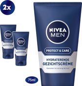 NIVEA MEN Protect & Care Hydraterende Gezichtscrème - 2 x 75 ml