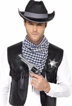 Cowboy verkleed set zwart voor heren 52/54 (l/xl) - Incl. cowboyhoed, jasje, badge en sjaal