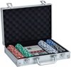 Afbeelding van het spelletje Luxe pokerset - Koffertje met 200 chips, spelkaarten, dobbelstenen en dealer chip - DD-1196