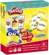 Afbeelding van het spelletje Play-Doh spellendoos - 2 in 1 - kwartet- en memospel – Met 3 kleuren potjes Play-Doh