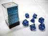 Afbeelding van het spelletje 7-delige Polydice / dobbelstenen Set voor Dungeons & Dragons |Blauw met Wit