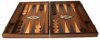 Afbeelding van het spelletje Walnoothout Backgammon - Blauwe  inleg, 48 x 60 x 4 x 8 cm