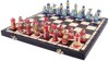Afbeelding van het spelletje schaakcassette Babushka (90mm), handgeschilderd, blauw en rood