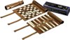 Afbeelding van het spelletje Philos backgammon/schaak/dam set - oprolbaar - reisset