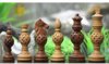 Afbeelding van het spelletje Prachtige bolvormige Jali houten schaakstukken uit Sheesham en Buxushout - Koningshoogte 112 mm