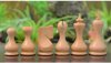 Afbeelding van het spelletje Antieke 'Houten Uurwerk' schaakstukken, Palmhout, Koningshoogte 105 mm