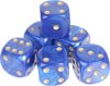 Afbeelding van het spelletje Longfield Games 6 Parelmoer Dobbelstenen Blauw 16mm In Doosje