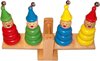 Afbeelding van het spelletje Houten evenwichtsspel met clown poppetjes