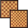 Afbeelding van het spelletje Abbey Game Dam-/Schaakbord 49.5 x 49.5 cm - Bruin/Ecru