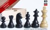 Afbeelding van het spelletje verzwaarde schaakstukken, koningshoogte 83mm, met houten kistje