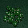 Afbeelding van het spelletje 10 Vlakken Tienzijdige Dobbelstenen Groen met Wit 16mm Set van 6 Stuks