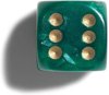 Afbeelding van het spelletje Philos parelmoer groene dobbelstenen 12mm