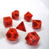 Afbeelding van het spelletje 7-delige Polydice / dobbelstenen Set voor Dungeons & Dragons |Oranje met Zwart