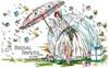 Afbeelding van het spelletje Bride With Umbrella Bridal Shower Greeting Cards