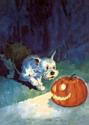 Afbeelding van het spelletje Dog Startled by Jack-O-Lantern Halloween Greeting Cards [With Envelope]