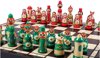 Afbeelding van het spelletje schaakcassette Babushka (90mm), handgeschilderd, rood en groen