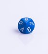 Afbeelding van het spelletje 10 Vlakken Tienzijdige Dobbelsteen Blauw met wit 16mm Set van 6 Stuks