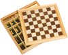 Afbeelding van het spelletje SCHAAKBORD, DAMSPEL en MOLENSPEL in houten doos 34x34cm, 6+